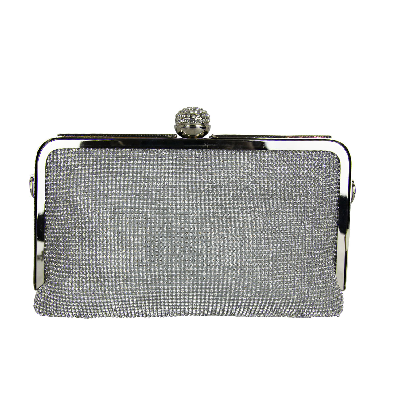 silver glitter clutch bag