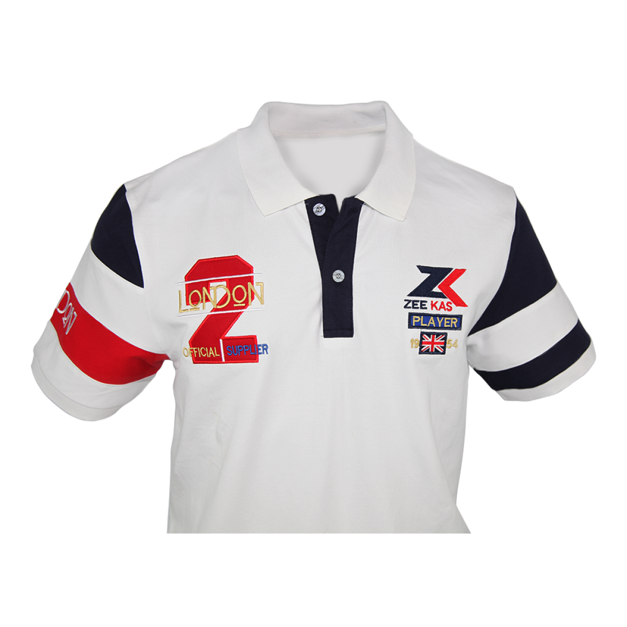 Zeekas Men's No.2 London Player Navy Blue Polo T Shirt Half Sleeves