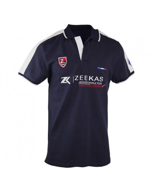 Zeekas Mens Hechter World Tour Overseas Championship Short Sleeve Navy Blue Polo T Shirt