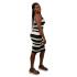 Women's Sleeveless Sheath Dress Horizontal Bodycon Black And White Striped Dresses
