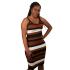 Women's Striped Belted Sheath Dress