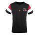 Mens Plain Black Half Sleeve V Neck T Shirts With Red And White Stripes