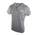Men's Stylish Ash With White And Black Stripe Short Sleeve Henley Tee