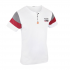 Men's V Neck T Shirt White With Red And Ash Short Sleeve Dress