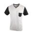 V-Neck Plain White And Black T Shirts Mens Short Sleeve With Pocket