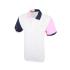 Mens Collared Fit Short Sleeves Pink And White Multi Color Polo Shirt
