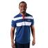 Men's Stylish Fit Blue And White Striped Polo Shirt Collared Tees