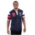 Mens Navy Blue Short Sleeve Shirts Collared Design Polo Player Outfit