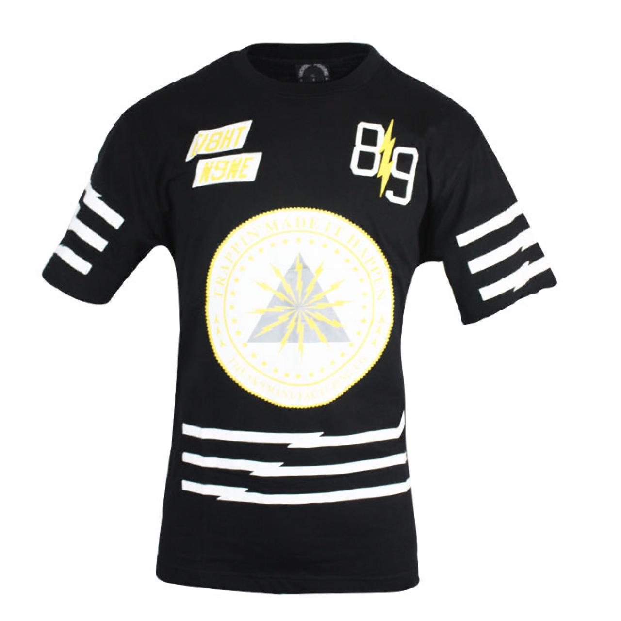 Men's Casual Short Sleeve Black Graphic Design Sportfit T Shirt