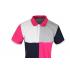 Men's Multicolor Four Square Design Pink Black White Ash Polo Collared Shirt Without Buttons