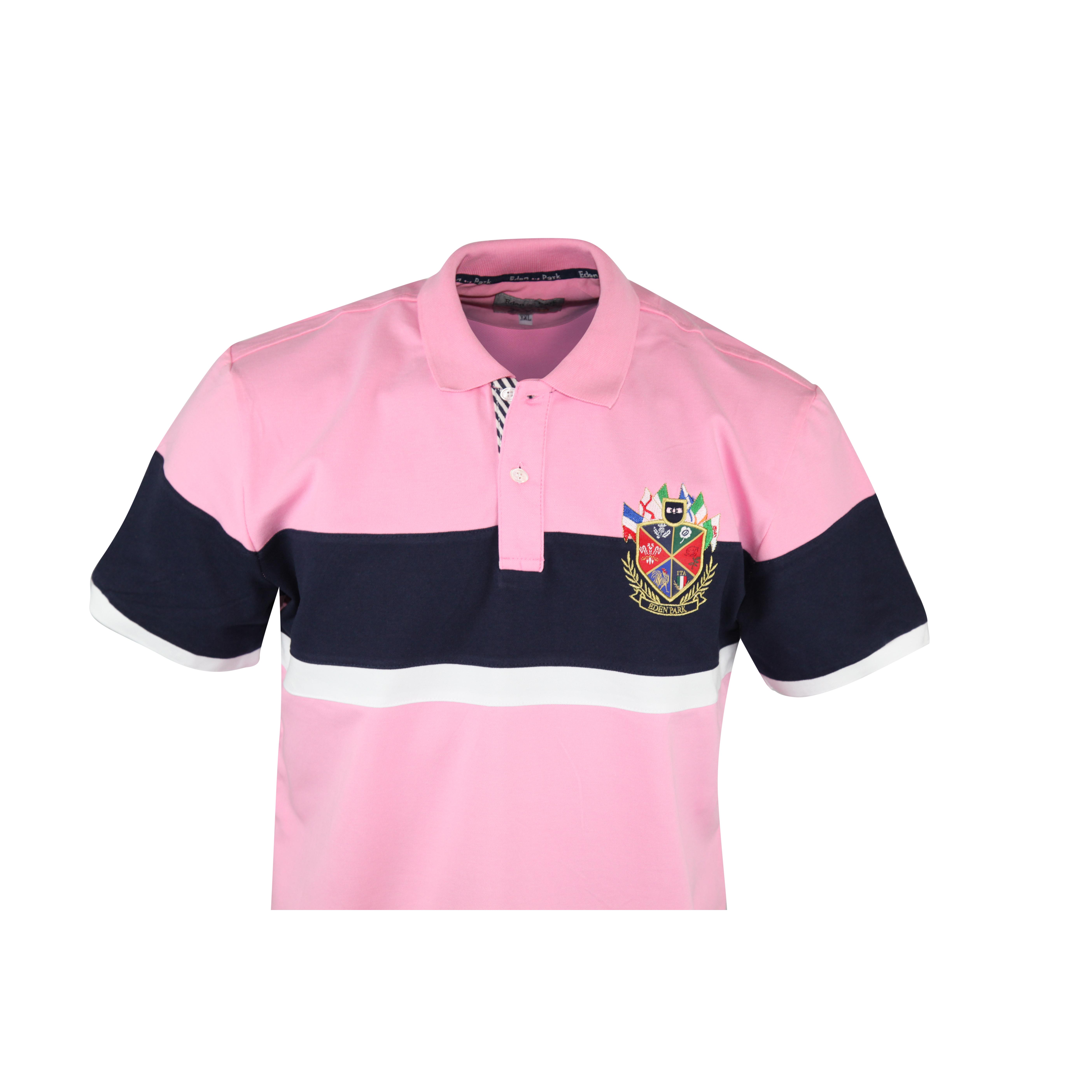 Multi Color Short Sleeve White Shirt USA Pink Blue Mens Polo