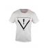 Men's Round Neck Exclamatory Look Print Design Ash Colored T Shirt With Short Sleeves
