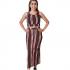 Women's Long Sleeveless Maxi Dress Pattern Crop Top With Skirt Set
