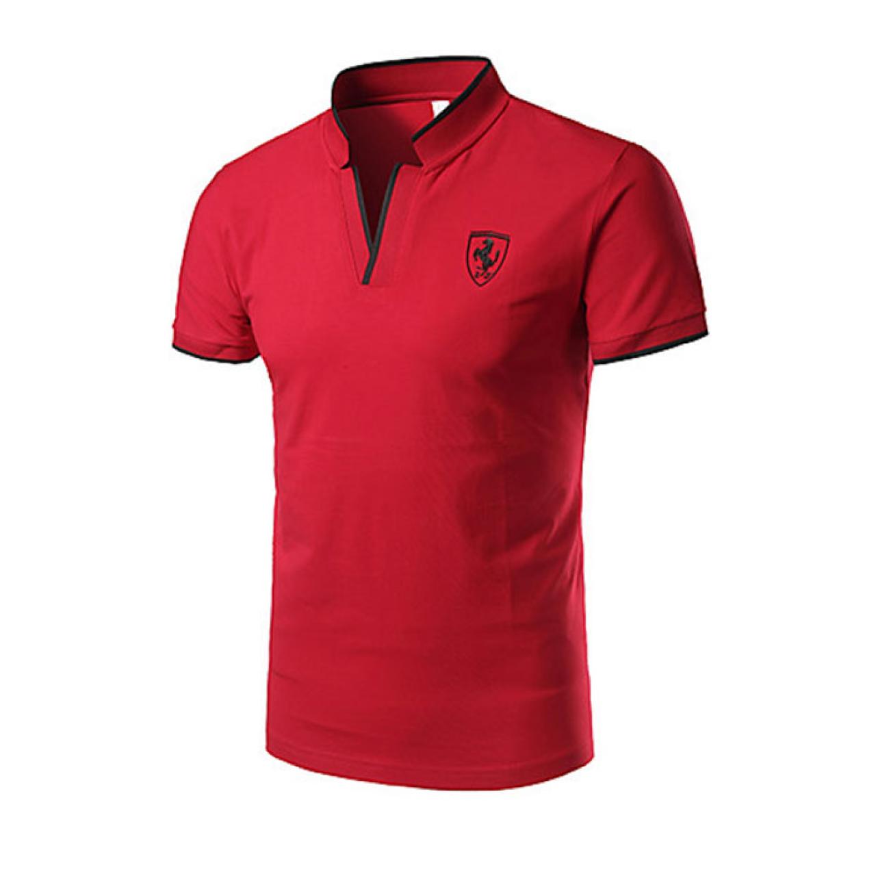New Short Sleeve Sub Collar Mens Red T Shirt