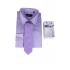 Vogue Life Clothing Formal Cotton Pure Violet Shirt And Tie Set Mens