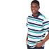 Men's Classic Polo Multi Color Stripe Shirt With Blue And White