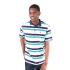 Men's Striped Classic Navy collared Polo Tee Shirt