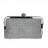 Women Sparkly Silver Purse Clutch Glitter Evening Bag With Chain
