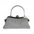 Women's Sparkly Silver Chain Glitter Mini Coin Purse With Handle Clutch