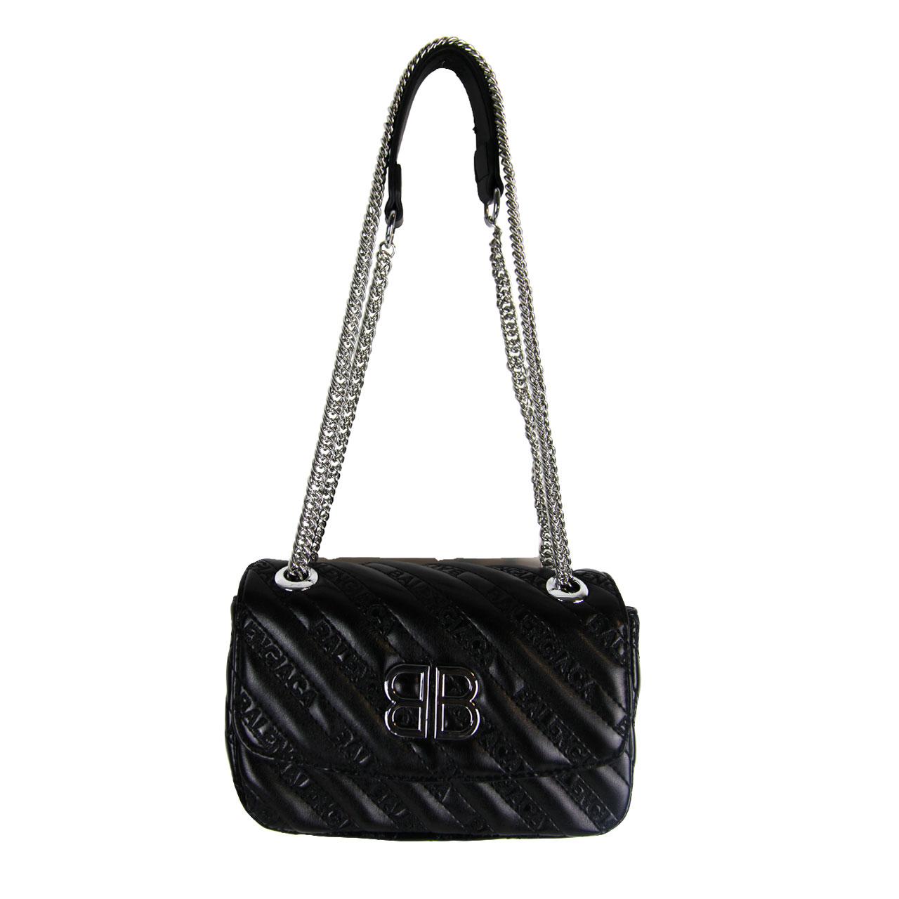 Buy Small Black Crossbody Purse With Silver Chain Strap Bag