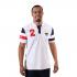 Mens Trendy Red And Black Striped Polo Shirt Short Sleeve White Collar Top
