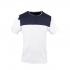 Men's Horizontal Design Collared White With Royal Blue Henley T Shirt