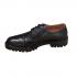 Men's Classic Oxford Plain Cap Toe Lace Up Brogue Genuine Leather Shoe - Black