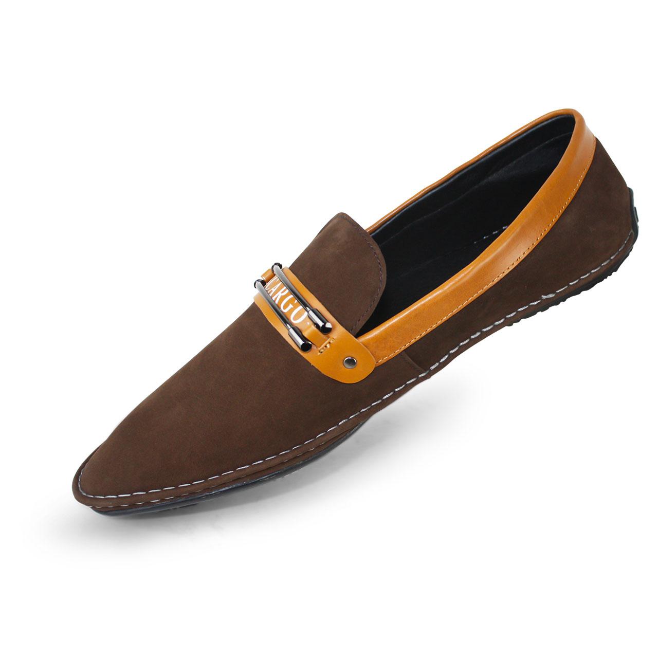 Premium Leather Breathable Slip On Loafer Mens Brown Shoes