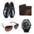 Get 4 & Pay For 2 - Genuine Leather Shoes for Men (Combo Pack of Oxford Shoes, Wallet, Watch & Sunglass)