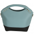 Women's Classy Adjustable Leather Top Multicolor Clutch With Handle Strap - Green/Brown/Blue Evening Bag