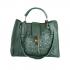PU Leather Teal Blue/Green 3 Piece Purse Handbag Set For Women With Shoulder Strap And Handles