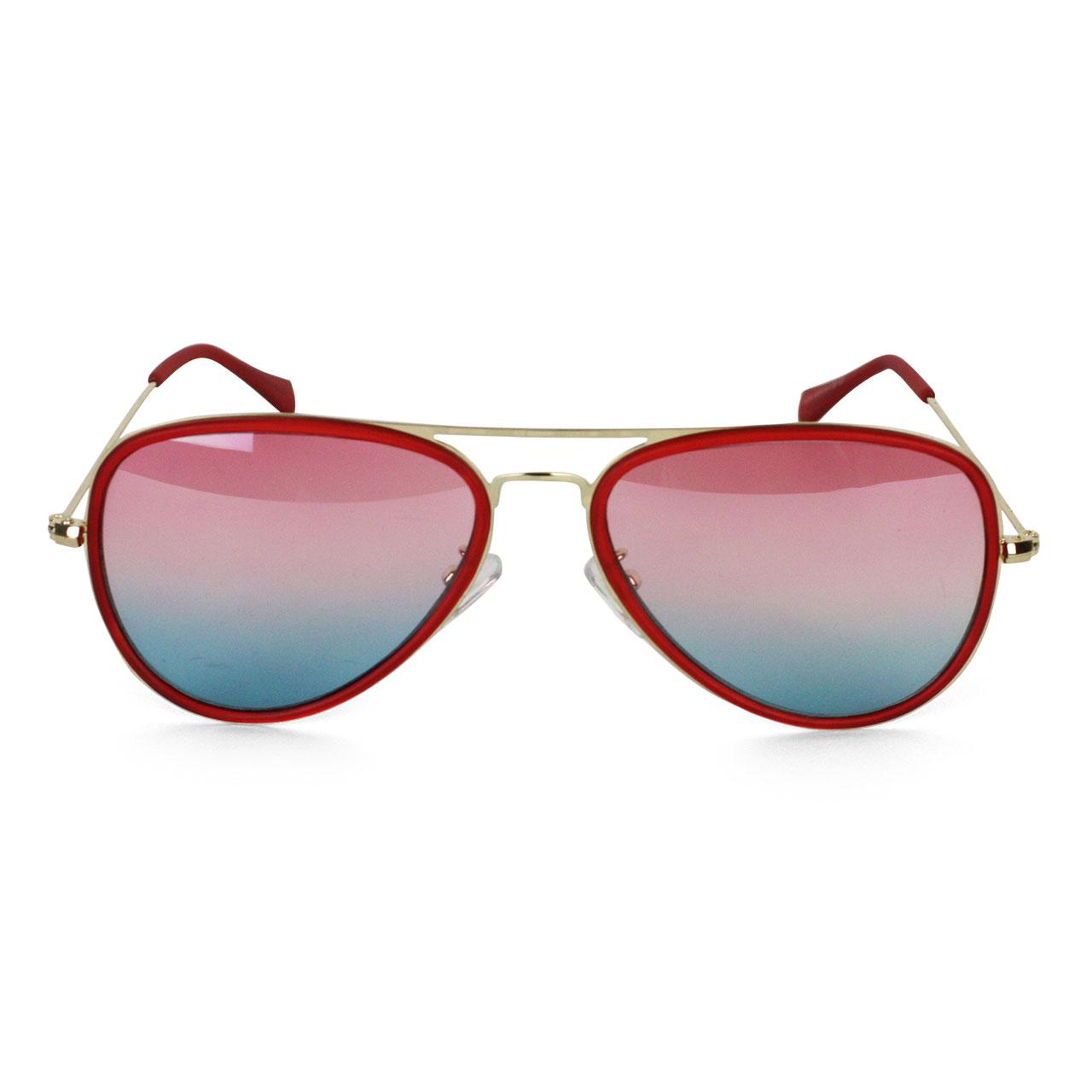 Red Framed Full-Rimmed Aviator Crimson Polarized Unisex Sunglasses