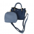 Women Casual Top Handle Brown/Blue Sling Tote Bags Shoulder Strap 2 Piece Bag Set