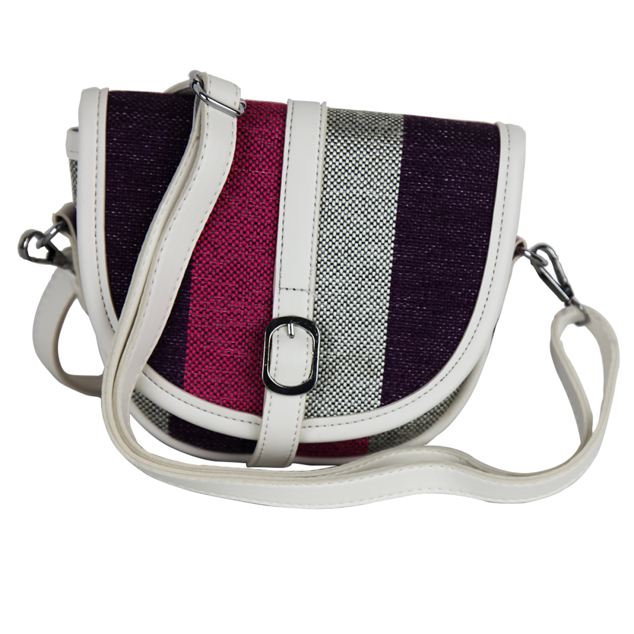 Multi-color  Pink White Black Modern Stripes Tote Crossbody Women's Bag