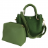 Women's Top Handle Dark Green Tote Leather Sling Crossbody Handbag Sets